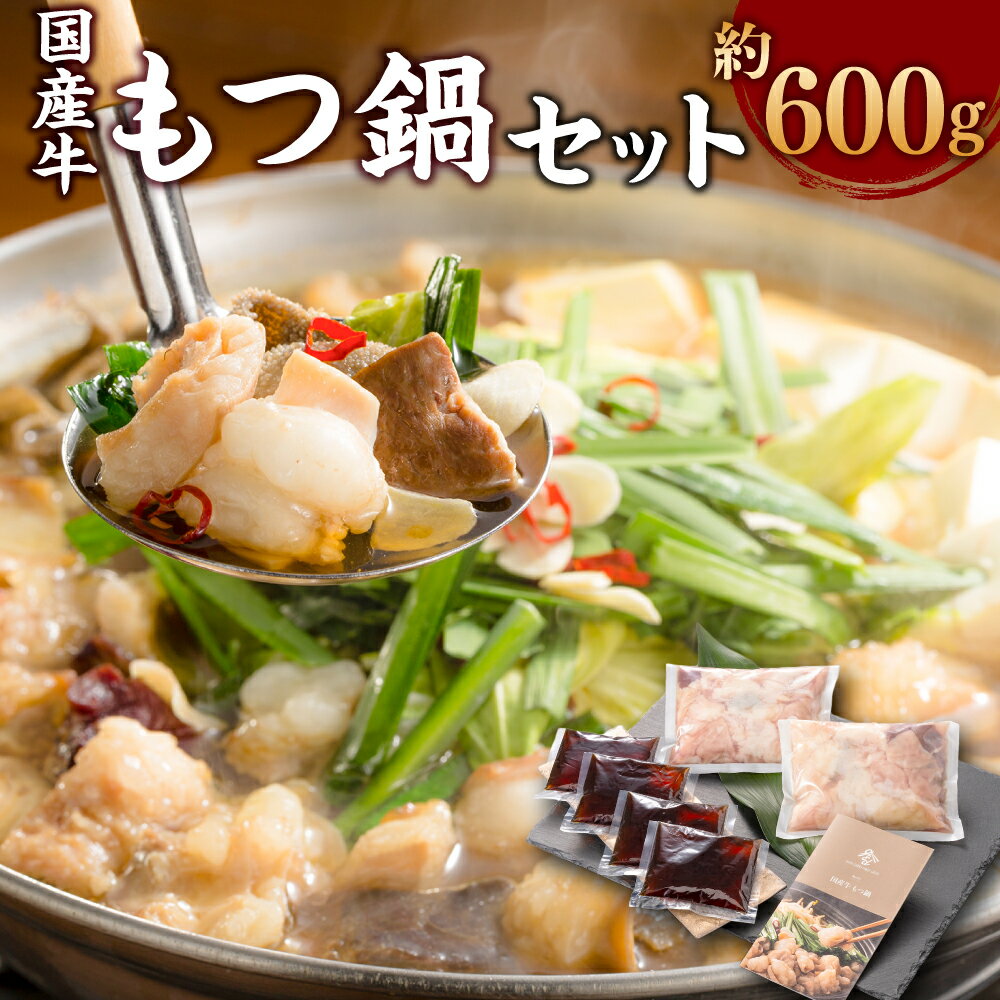 【ふるさと納税】国産牛 もつ鍋 セット 約600g 国産牛 ミックスホルモン 約300g 2 もつ鍋つゆ 98g 4 醤油もつ鍋 もつ鍋 モツ鍋 鍋 鍋セット モツ もつ 牛もつ 牛モツ 和牛 醤油 スープ付き 国…