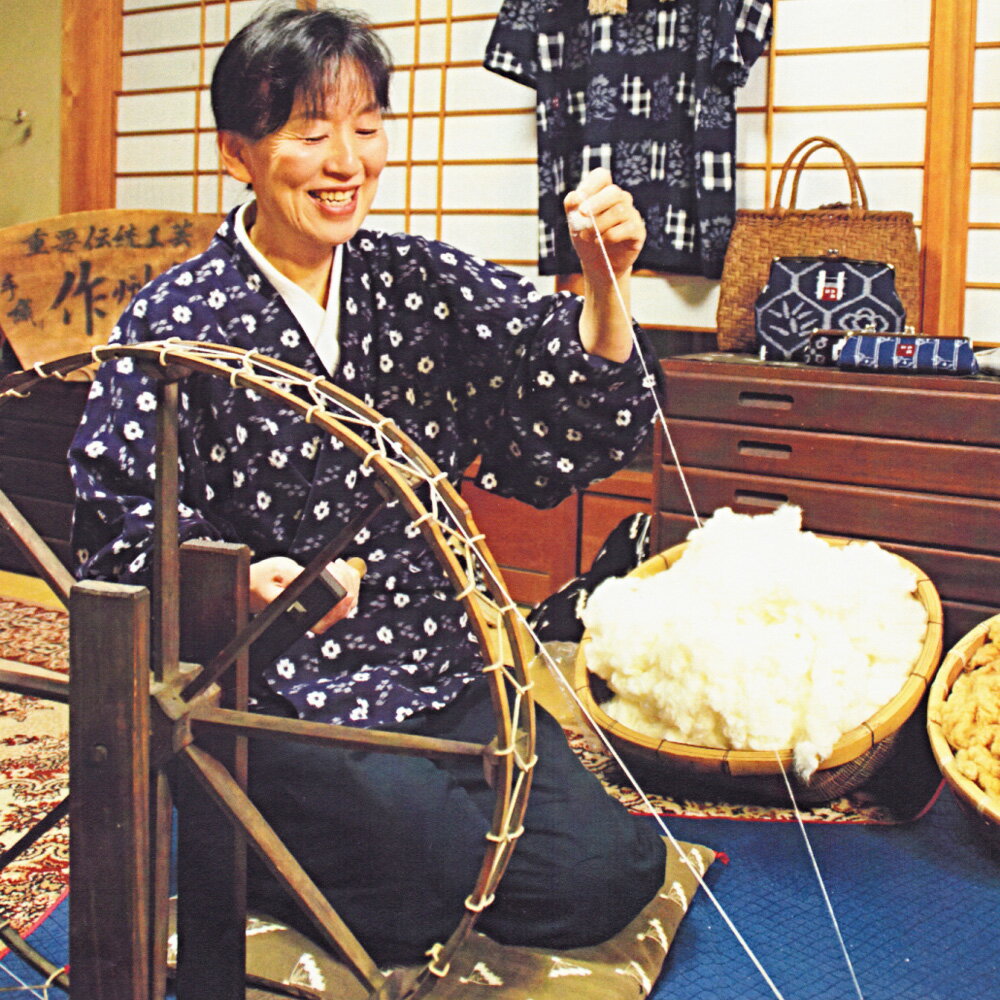 【ふるさと納税】手織り作州絣 ロングテーブルクロス 1枚 36cm×180cm 絣 手織り 作州絣 綿 民芸品 伝統工芸 テーブルクロス 岡山県 美咲町 送料無料