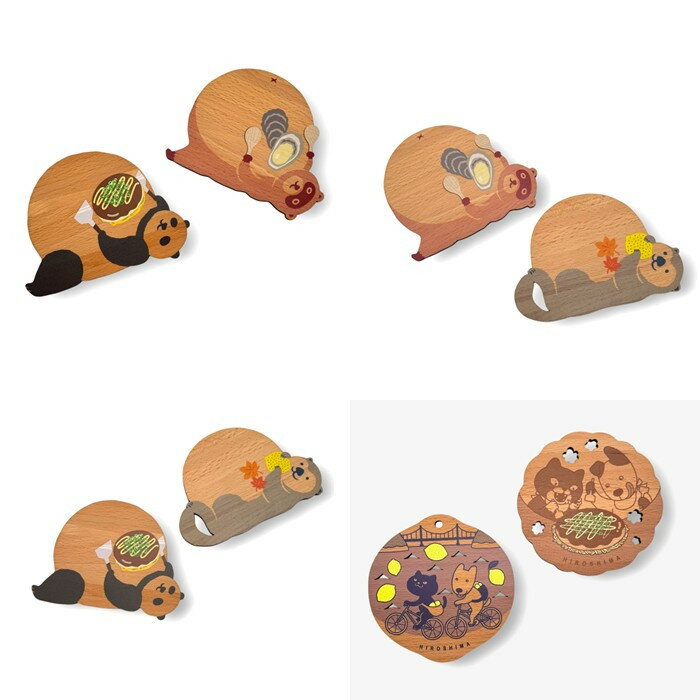 Ten&O 木製プレートコレクション 各1枚 合計2枚入り | 広島市 コースター 人気 おしゃれ インテリア 食卓 かわいい 家庭用 ギフト 贈り物