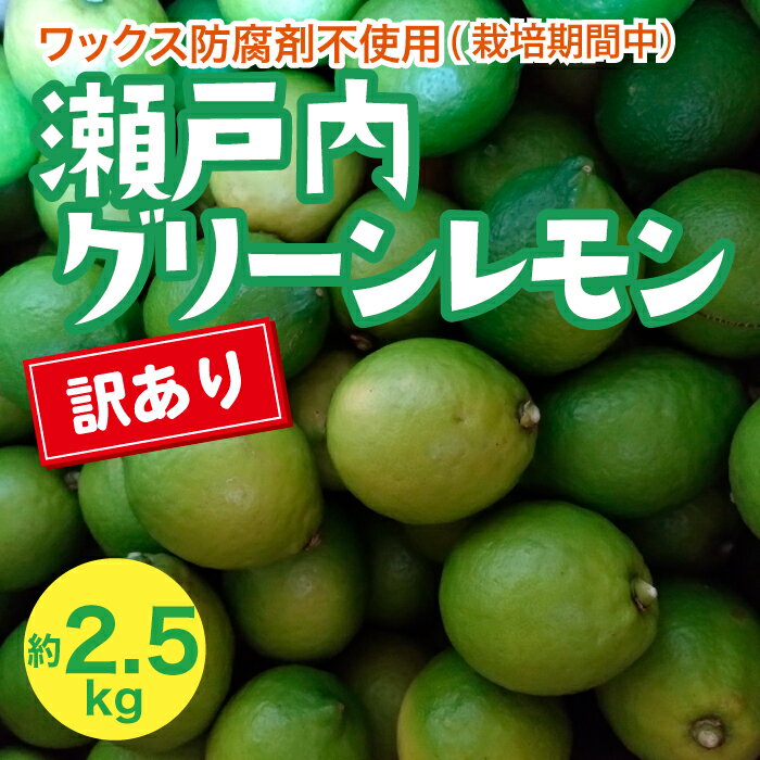 瀬戸内 訳ありグリーンレモン 約2.5kg[栽培期間中防腐剤ワックス不使用][先行受付][2025年10月以降発送]レモン 国産 佐木島 三原 広島 フルーツ 果物 柑橘 柑橘類 檸檬 訳あり 017058
