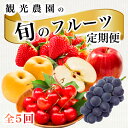 【ふるさと納税】【フルーツ定期便全5回】豪華フルーツ いちご450g,さくらんぼ500g,梨2kg,ぶどう2kg,りんご2kg 詰め合わせ 採れたて 新鮮 産地直送 広島県 三原市 059021