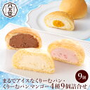 【ふるさと納税】【八天堂】新食感!まるでアイスなくりーむパン・<季節限定>くりーむパンマンゴー 4種9個詰合せ スイーツ お菓子 アイス カスタード チョコレート あまおう いちご マンゴー 冷凍 015051