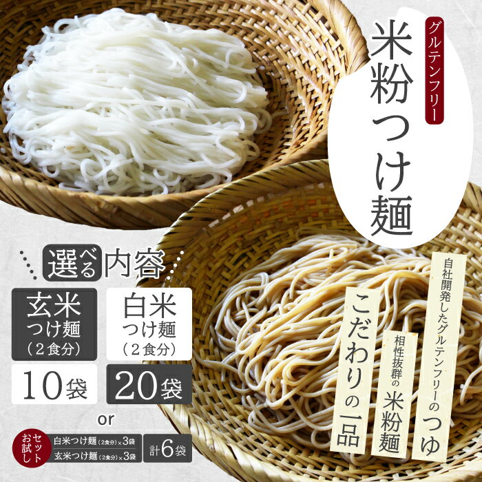 選べる!米粉つけ麺(白米or玄米)個数も選べる! 米粉 ヘルシー つゆ付き つけ麺 グルテンフリー 092010-r