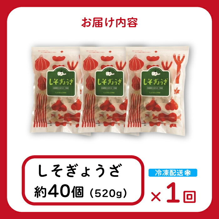 【ふるさと納税】【選べる回数】paoの無添加餃子「しそぎょうざ」520g(約40個) 1回 または 定期便3回 餃子 ギョーザ 惣菜 冷凍 中華 点心 おかず おつまみ 国産野菜 しそ風味 科学調味料不使用 食品添加物不使用 058005-r