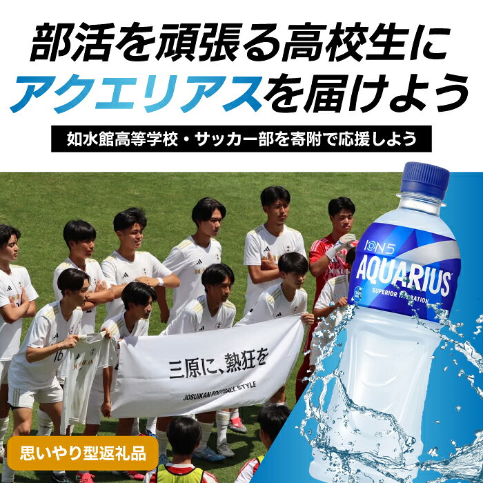 [思いやり型返礼品]アクエリアス500ml×24本(1箱) 学校支援 部活動 クラブ 寄贈型 如水館 あしなが型 応援 コカ・コーラ