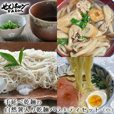 コシがあって美味♪手延べ乾麺の自然薯入り乾麺バラエティセット（小）広島 三原 とろろ 常温 そうめん うどん ラーメン　【麺類 そうめん 素麺 うどん ラーメン 乾麺 自然薯入り乾麺】