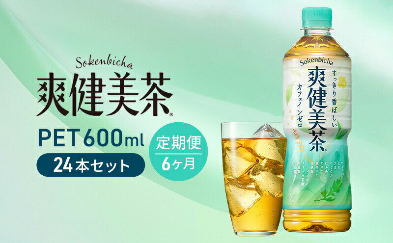 【ふるさと納税】お茶 定期便 6ヶ月 爽健美茶 600ml 24本 セット ペットボトル 広島 三原 コカ・コーラボトラーズ 飲料 カフェインゼロ 6回　【定期便・ 三原市 】