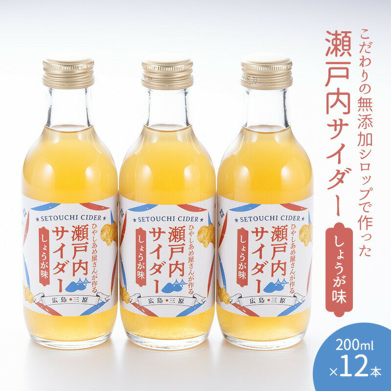 2位! 口コミ数「0件」評価「0」瀬戸内サイダー（しょうが味）200ml×12本 広島 三原 高知 生姜 無添加　【飲料類 炭酸飲料 サイダー しょうが味 飲料】