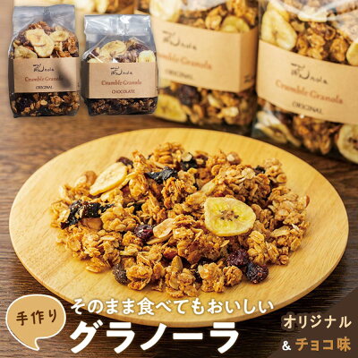 楽天ふるさと納税 【ふるさと納税】そのまま食べてもおいしい手作りグラノーラ オリジナルとチョコレート味セット | シリアル オートミール 朝食 食品 グルメ お取り寄せ ギフト 国産 ドライフルーツ ミックス クランベリー レーズン プルーン ナッツ はちみつ 小分け グラノラ
