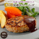 【ふるさと納税】尾道の老舗お肉屋さんの手作り国産牛ハンバーグ7個 ( 100g × 7個 ) | にく 国産 豚肉 ぶた 食品 加工品 お惣菜 冷凍 真空パック セット 詰合せ 詰め合わせ お取り寄せ グルメ 人気 おすすめ 老舗 崎本精肉店 広島 尾道