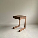 【ふるさと納税】ウォールナット無垢材で造られたサイドテーブル(引き出し収納有) | テーブル 家具 インテリア 机 おすすめ 広島県 尾道市