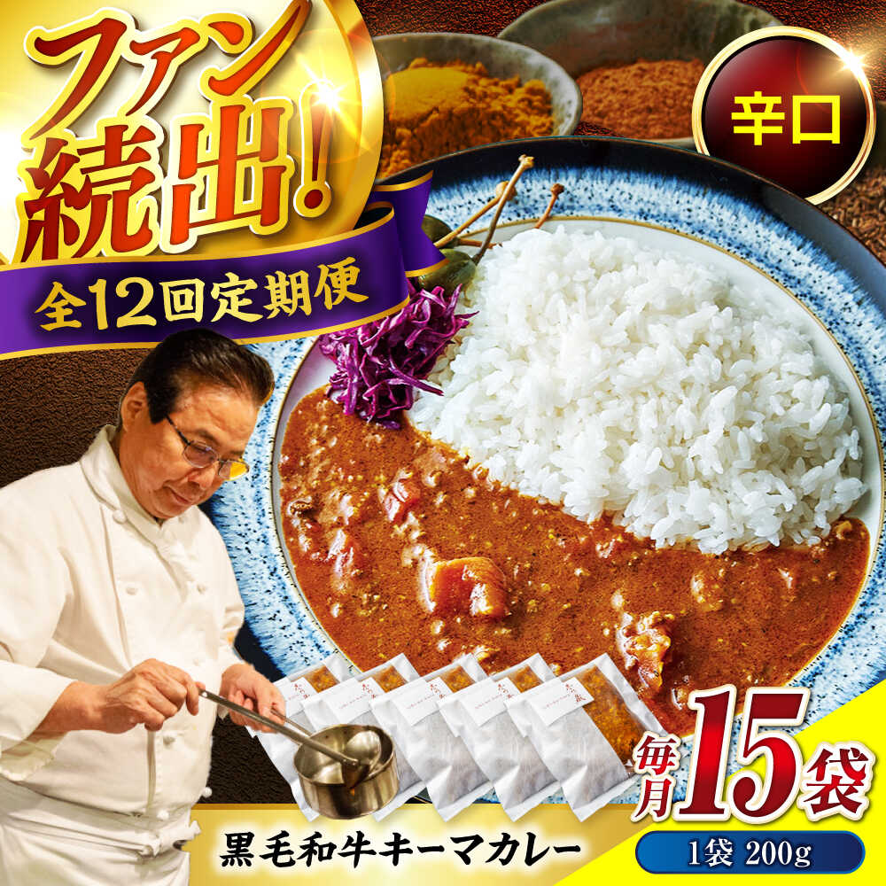 【ふるさと納税】【全12回定期便】秘密の黒毛和牛キーマカレー 15袋 おすすめ 人気 レトルト カレーライス 大容量 セット 詰め合わせ 簡単調理 本格的 スパ...