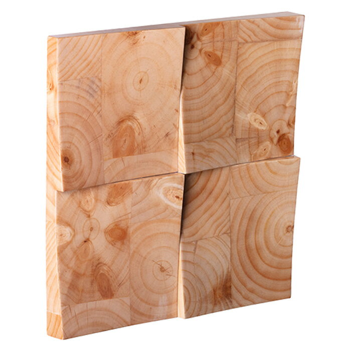 【ふるさと納税】【壁面装飾オブジェ】瓦～kawara～　2500g［No.1115］／ インテリア 壁飾り 壁掛け ウォール デコレーション ラジアルスクエア HIROMEI アーティスト 藤原清二 木製 年輪 突板 波紋 送料無料 広島県