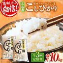 【ふるさと納税】【全3回定期便】泉水の米 こしひかり 毎月 10kg ×3ヶ月 定期便 白米 お米 ご飯 コシヒカリ 三次市/泉水ファームふくしま[APAJ01...