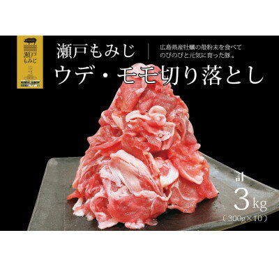 【計3kg】庄原産豚肉「瀬戸もみじ」切り落とし　300g×10パック小分けセット【配送不可地域：離島】【1359558】