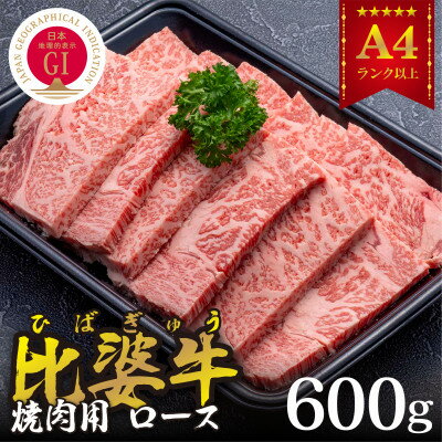 【比婆牛】A5〜A4ランク　焼肉用　ロース　600g【配送不可地域：離島】【1372381】