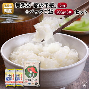 【ふるさと納税】広島県産無洗米「恋の予感」(5kg)+パックご飯(200g×6食)