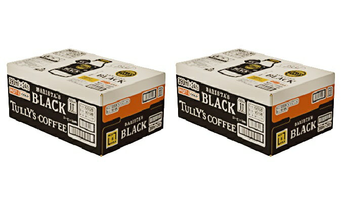 【ふるさと納税】【3カ月定期便】 TULLY'S COFFEE BARISTA'S BLACK (バリスタズブラック) 390ml×2ケース　【定期便・飲料類・コーヒー・珈琲】