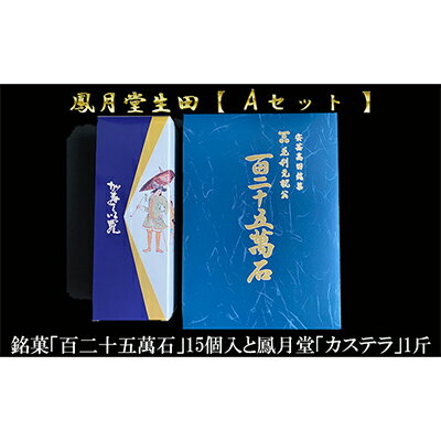 鳳月堂生田 銘菓「百二十五萬石」と鳳月堂「カステラ」 【Aセット】　【和菓子・まんじゅう・饅頭・お菓子・カステラ】