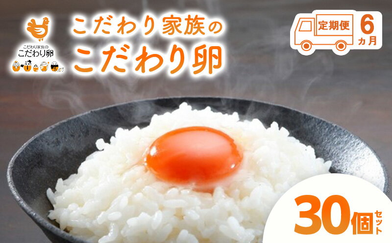 【ふるさと納税】卵 こだわり家族のこだわり卵 30個 セット 6ヶ月 定期便 安芸高田市 たまご 鶏卵 6回　【定期便・安芸高田市】