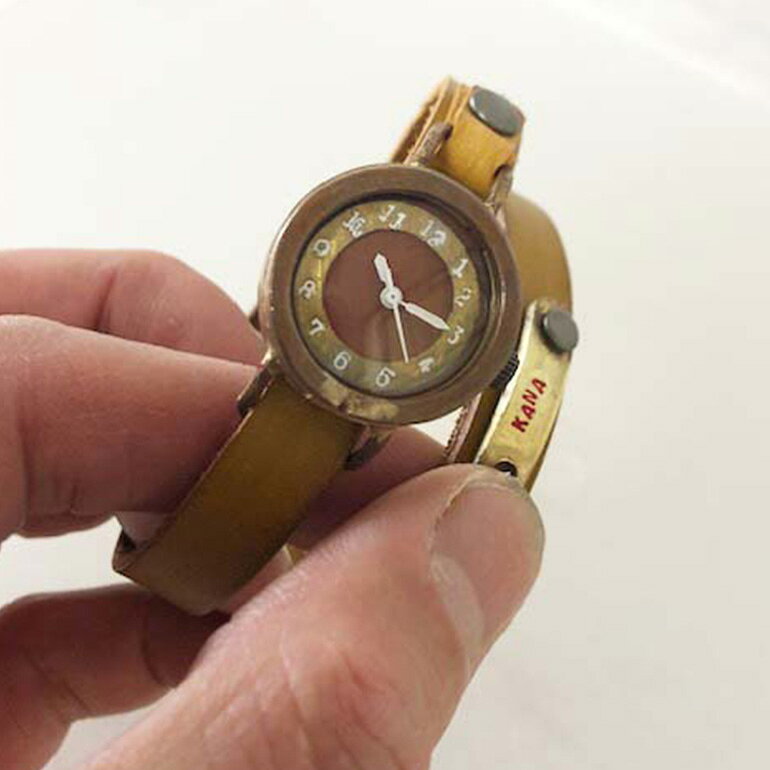 【ふるさと納税】HR24の手作り時計　F（女性用）黄茶 ファッション小物 雑貨 日用品