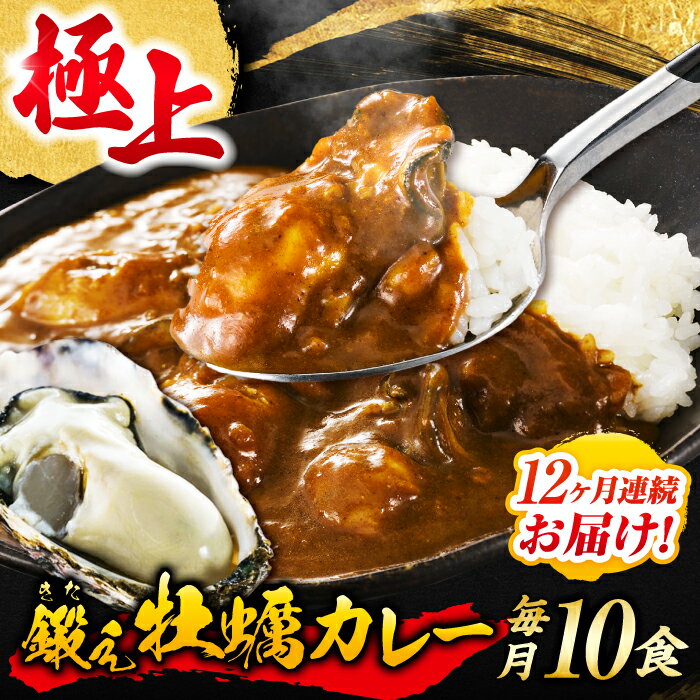 【ふるさと納税】【全12回定期便】テレビで話題！ 鍛え牡蠣 カレー 10個 レトルト 人気 保存食 簡単 レシピ ギフト 広島県産 江田島市/有限会社寺本水産[XAE053]