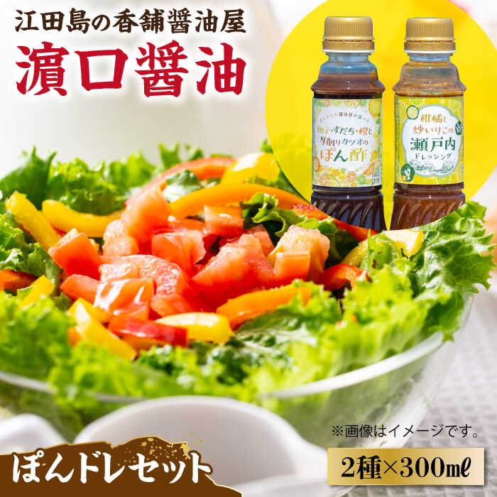 一度使うと手放せない! かけるだけで大満足ぽんドレセット 300mL×2種 (ポン酢/ ドレッシング) 料理 ラーメン うどん ギフト 鍋 餃子 和食 簡単レシピ 江田島市/有限会社濱口醤油 