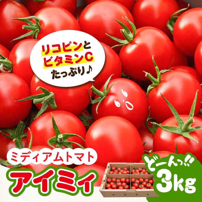 【ふるさと納税】「食の安全」を守りたい！ 自然を活用した低農薬栽培！ ミディアムトマト 3kg 料理 人気 美容 健康 ギフト 広島県産 江田島市/有限会社グリーンファーム沖美 [XAB001]