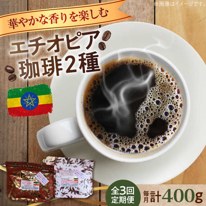 [全3回定期便]華やかな香りを楽しむ! エチオピア コーヒーセット 200g×2種(豆or粉)江田島市/Coffee Roast Sereno
