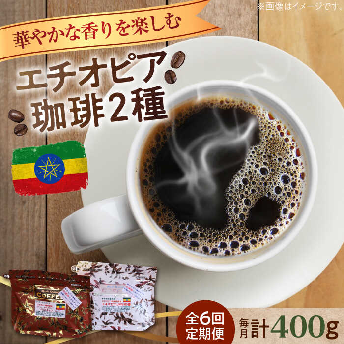 【全6回定期便】華やかな香りを楽しむ！ エチオピア コーヒーセット 200g×2種（豆or粉）珈琲 コーヒー 珈琲豆 カフェ 喫茶店 江田島市/Coffee Roast Sereno[XBE055]