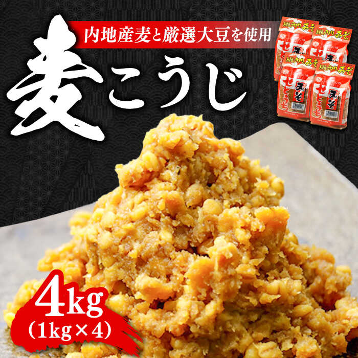 [毎日食べても飽きない!創業明治28年から変わらない伝統の味] 田舎みそ(麦こうじ)1kg×4袋 安心 安全 料理 お味噌汁 らーめん 酵素 発酵 江田島市/瀬戸内みそ高森本店