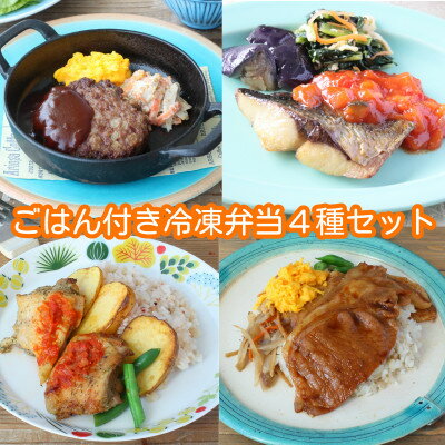 【ふるさと納税】レンジでチンで食べられる冷凍弁当　健康幸せプレート4種　各1Pセット(健康ごはん付き)【配送不可地域：離島】【1361432】