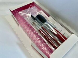 【ふるさと納税】熊野化粧筆 ベーシックセット（軸色：赤） メイクブラシ 熊野筆 化粧筆