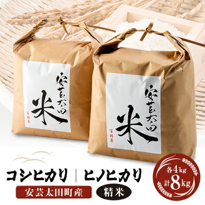 【令和5年産】コシヒカリ・ヒノヒカリ食べ比べセット 計8kg【1039364】