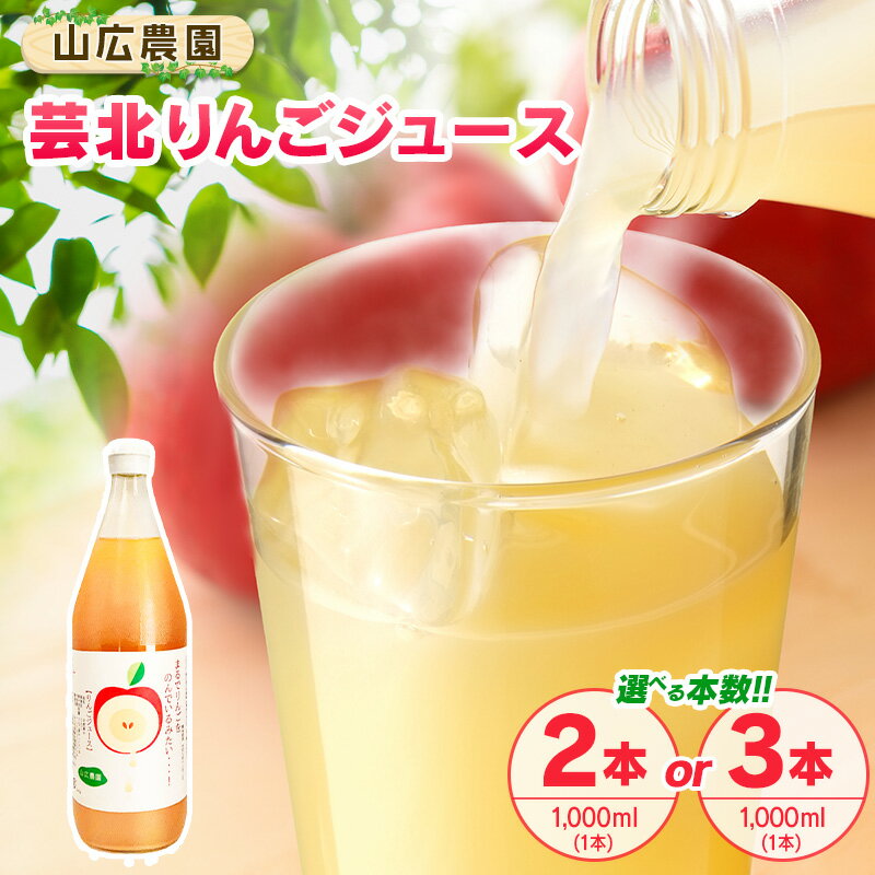 りんごジュース 本数選べる 芸北りんご 山広農園 果汁100% ストレートジュース 1,000ml