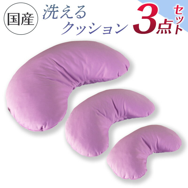 【ふるさと納税】《環境にやさしいリボーン素材》洗えるクッション 3点セット