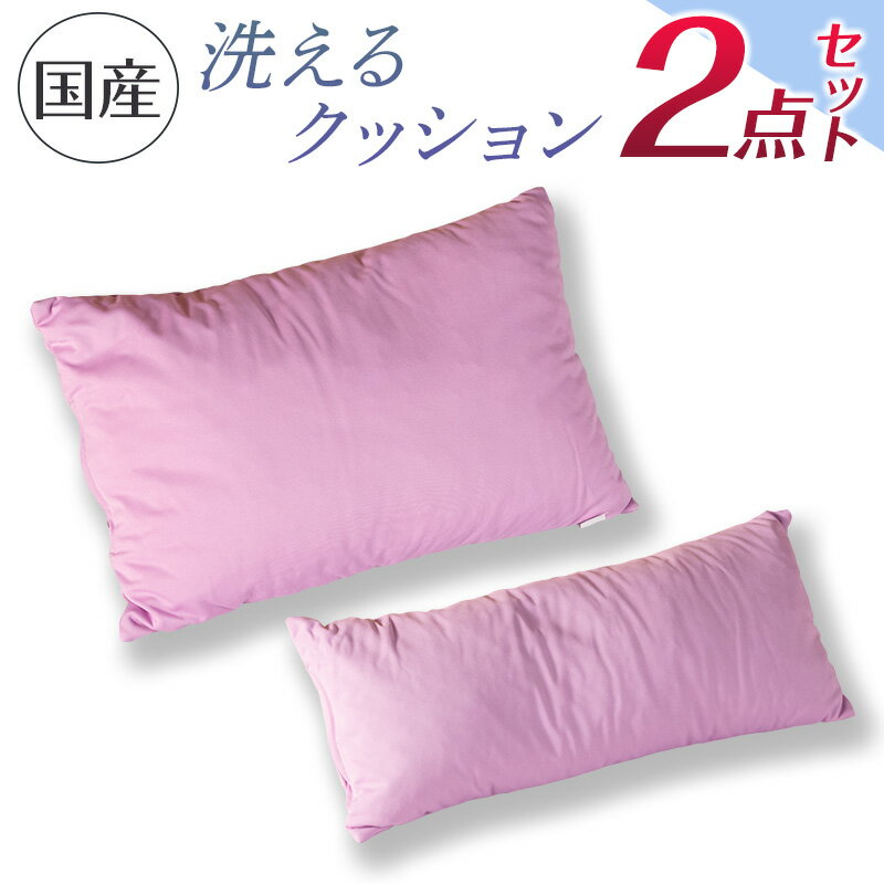 【ふるさと納税】《環境にやさしいリボーン素材》洗えるクッション 2点セット