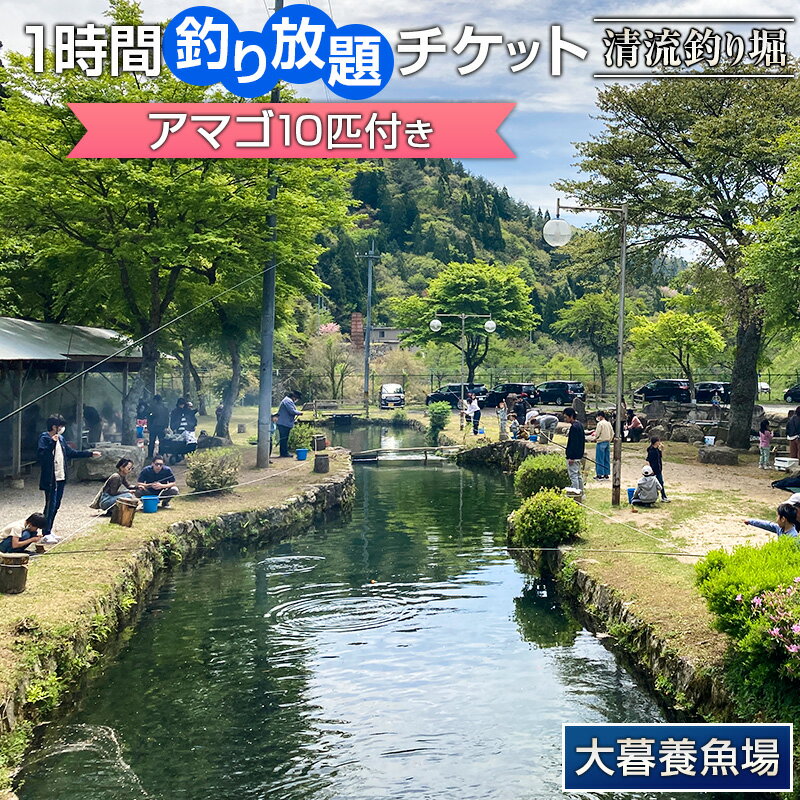 返礼品紹介 北広島町・芸北の大暮養魚場の釣り堀での1時間釣り放題チケットを、返礼品としてご用意しました。 瀬戸内海にそそぐ一級河川・太田川の最上流域にある大暮養魚場。1,000m級の山々から流れ出る伏流水で、淡水魚の養殖を行っています。 清流釣り堀で楽しめるのは、アマゴ・ヤマメの竿釣り。広々とした敷地に大小5つの釣り堀池がありますので、お気に入りのポイントを見つけてお楽しみください。 お子様も楽しめる釣り堀ですので、ご家族連れもぜひどうぞ！餌はねりえさなので、生餌が苦手な方も安心です。 ■釣り放題チケット（制限時間1時間） チケットに含まれるもの：釣り竿1本、ねりえさ1個、アマゴ（またはヤマメ）10匹 ※もしも釣れなくても、10匹は保証！ ※調理代金は別途発生します 大暮川の豊かで冷たい清流を引き込んだ養殖池。冷たい水温とよどみのない水流の中で育つアマゴたちは、成長するのに通常の約2倍の時間を要します。 また、清らかな水の恩恵を最大限活かすために、こまめな清掃・取排水管理など、薬品使用の代わりに手間をかけて水質を維持します。徹底した生育管理と天然に近い養殖環境を両立させる高い養殖技術によって、採卵・孵化を含めた完全養殖を実現しています。 ゆっくり成長するため年輪が詰まるように緻密で、水流の中で成長するため身が締まり、清流の中で育つため臭みのないアマゴになります。 芸北の清らかな水と大暮養魚場のこだわりによって育った芸北アマゴたち。 釣りあげた魚は、塩焼きや唐揚げでその場でお召し上がりいただけます（調理代別途）。自分で釣った喜びも相まって、その味は絶品！その場でしか味わえない特別なおいしさをぜひ体験してください。 四季の移ろいが美しい大暮養魚場。春は桜が咲き誇り、夏は涼やかな清流、秋には燃えるような紅葉が彩りを添え、そして冬は雪に閉ざされます。釣り堀だけでなく、季節ごとに広がる風景も見ごたえがあります。 ぜひ皆様でお越しください。 【事業者】 大暮養魚場 返礼品情報 商品名 【ふるさと納税】大暮養魚場　釣り堀釣り放題1時間チケット（アマゴ10匹付き） サービス提供地 広島県北広島町（大暮養魚場） 内容量 提供内容：釣り堀釣り放題1時間（アマゴ10匹付き） サービス提供地：広島県北広島町（大暮養魚場） 使用期限 発行日より1年 配送期間 お申込みから1～2週間程度で順次発送 注意事項 ・寄附お申し込み受付後、チケットを発送いたします。 ・ご予約は不要ですが、定休日等予めご確認の上お越しください。（定休日：火・木、積雪時期はお休みとなります） ・ご利用はチケットと引き替えになりますので、チケットを忘れずお持ちください。ご持参なしの場合、事由に関わらずサービスのご提供が出来ません。(規定の料金をご請求させて頂きます。) ・期限内に必ずご利用ください。期限を過ぎたものはご利用いただけません。 ・返金、換金はできません。