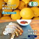 【ふるさと納税】オーガニック瀬戸内レモン 1kg(1~2月発送) / 塩田熟成活車海老 350g オーガニック 有機レモン 有機JAS 果汁100% レモン えび エビ エビフライ 晩酌 国産 瀬戸内 濃厚 甘さ控えめ 免疫力向上 健康 ビタミンC クエン酸 抗酸化 ソーダ 炭酸水