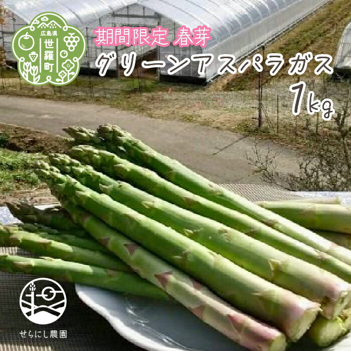 【ふるさと納税】【春芽】グリーンアスパラガス 1kg【先行予約・期間限定】アスパラ 野菜 産地直送 新鮮 世羅【2024年4月上旬以降順次発送】 A039-02