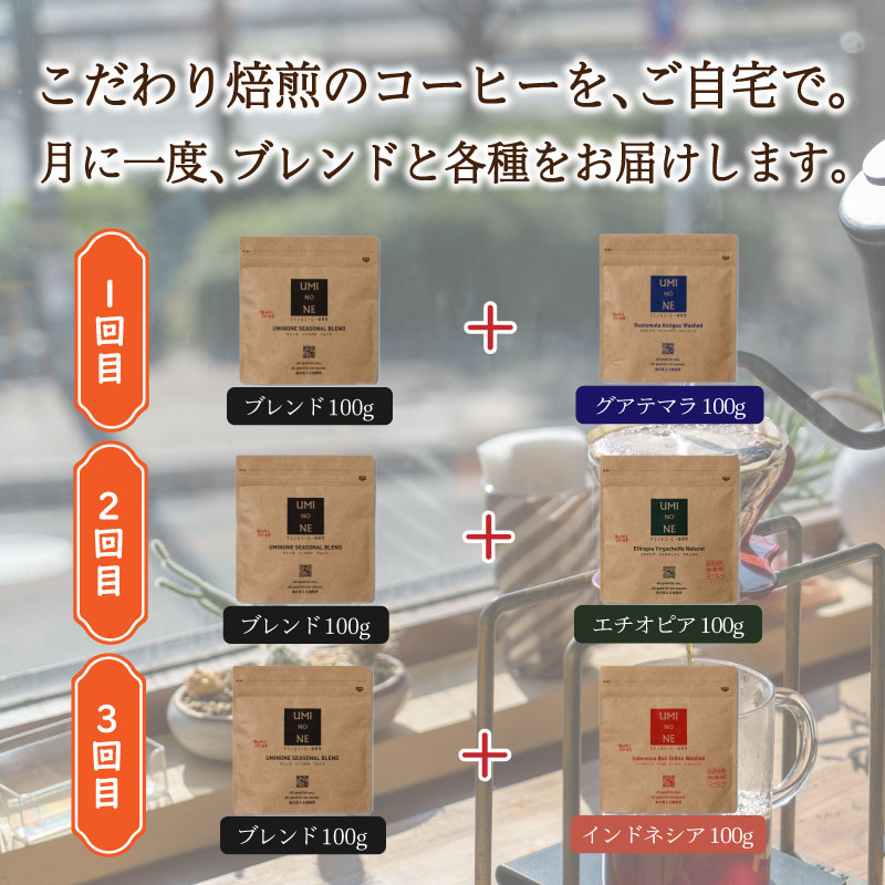 【ふるさと納税】 コーヒー 豆 定期便 200g 3回 ブレンド グアテマラ インドネシア エチオピア 新鮮 ギフト 下関市 山口 父の日 母の日 プレゼント 贈り物 お歳暮 お中元 お盆 感謝 贅沢 年末 年始 本場 朝食 にもピッタリ 人気