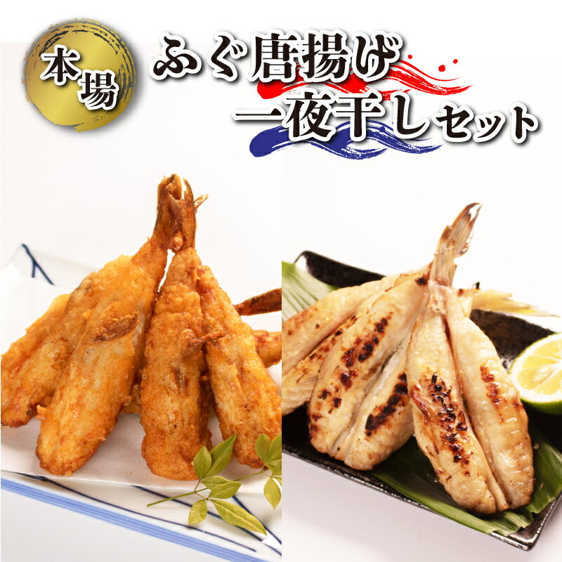 19位! 口コミ数「2件」評価「4」 ふぐ 唐揚げ 500g ＋ふぐ 一夜干し 300g セット 冷凍 ごはんのお供 干物 下関 山口 秋 冬