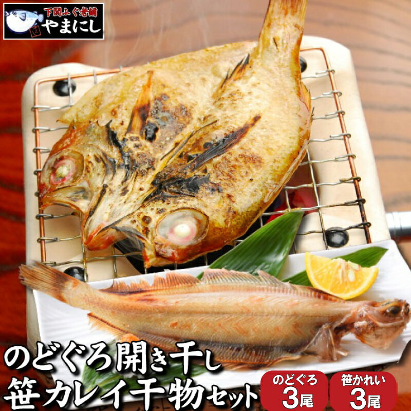 【ふるさと納税】 のどぐろ 開き 干し 笹 カレイ 冷凍 干物 2種 3尾ずつ セット 詰め合わせ ノドグロ ...