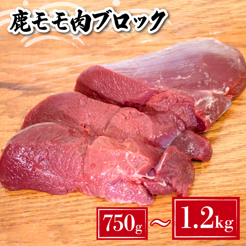 鹿 モモ肉 ブロック 750g ~ 1.2kg 冷凍 真空 小分け 選べる 内容量 国産 肉 お肉 新鮮 鹿肉 シカ肉 ジビエ 高タンパク 低カロリー ダイエット 健康 筋トレ ステーキ カレー シチュー ロースト 鉄分豊富 数量限定 下関 山口 猟師直送