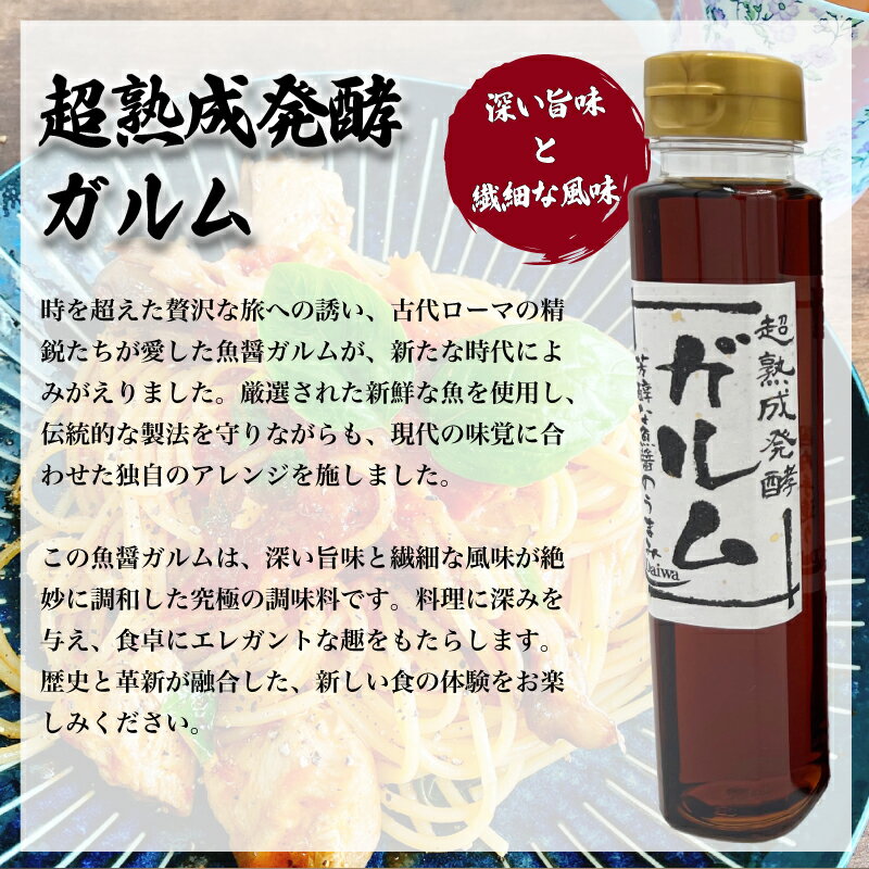 【ふるさと納税】 魚醤ガルム だし醤油 万能だし セット 計 4本 調味料 詰め合わせ 鮮魚 魚介 海鮮 海の幸 たまご 卵 玉子 卵かけご飯 魚醤 出汁 だし お手軽 便利 ごはんのお供 ご飯 お米 ギフト プレゼント 贈り物 長期保存 下関 山口