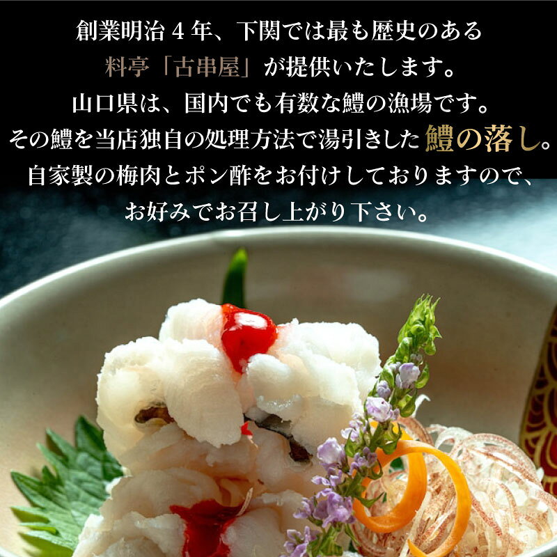 【ふるさと納税】 鱧 落とし 約 250 （ 3人前 ） 【 冷凍 】 鱧 鱧おとし 鱧の落とし 鱧料理 はも の落し hamo ハモ 自家製 ポン酢 付き 晒葱 茗荷 生姜 梅肉 カボス セット 下関 山口 夏 秋 旬 お取り寄せ 日指定 古串屋 父の日 プレゼント ギフト【 期間限定 】 f352012-shimonoseki-10002185 山口県下関市 サンプル画像2