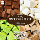 【ふるさと納税】 訳あり 濃厚生チョコレート 4種セット 400g (各味100g) | 訳あり 生チョコ 4種 食べ比べ スイーツ 洋菓子 菓子 カカオ スイートチョコ 大容量 簡易包装 業務用 ご家庭 お子様 おやつ 贈答 ギフト お取り寄せ わけあり ワケアリ 自社 製菓 山口県 宇部市