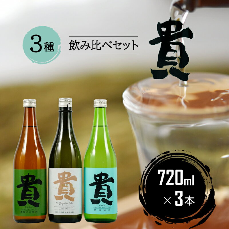 『貴』の3種飲み比べセット 720ml×3本 日本酒 貴 純米大吟醸 濃醇辛口80 特別純米60 ギフト 贈答 歳暮 中元 贈り物 プレゼント 母の日 父の日 敬老の日 山口 宇部 永山本家酒造