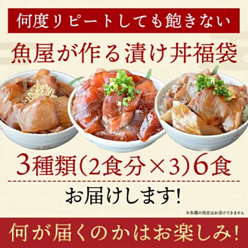 【ふるさと納税】 (冷凍) 海鮮丼 3種×2パック 計6食 漬け丼 セット真空パック 小分け 保存食 茶漬け 鮮魚 刺身 寿司 惣菜 魚介 漬けダレ 海鮮セット 詰め合わせ ハマチ ヒラマサ 平政 マグロ アジ ヒラメ 鯛 ご家庭用 贈答 ギフト お取り寄せ グルメ 山口 産地直送 旬の魚