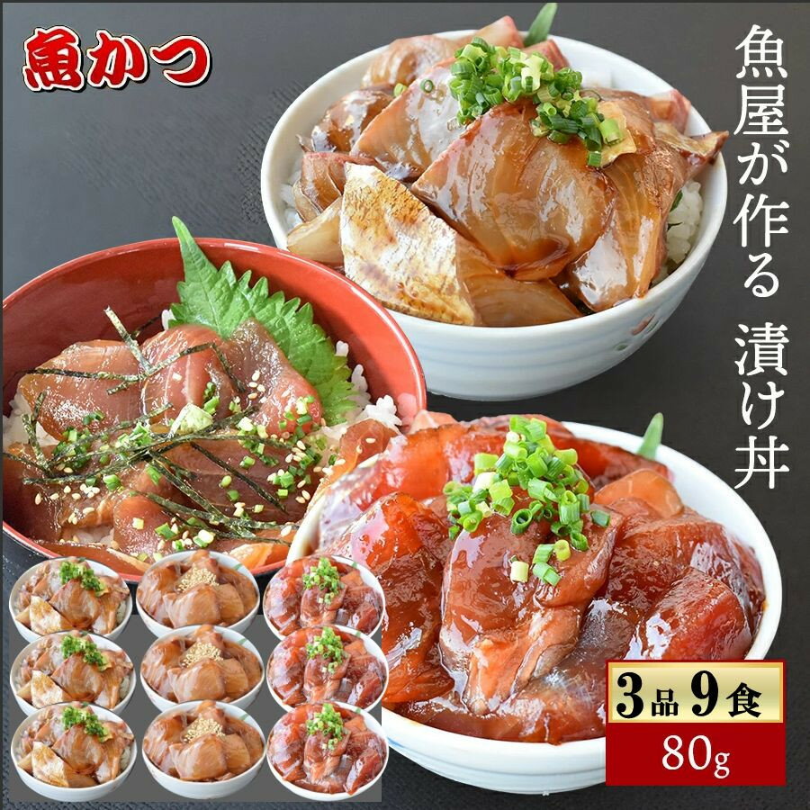 【ふるさと納税】 (冷凍) 漬け丼 3種×3パック 計9食セ